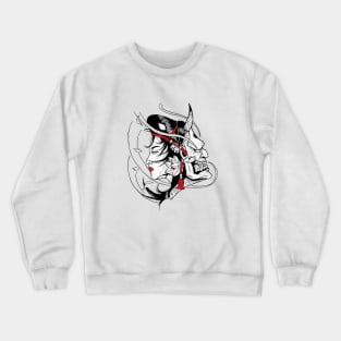 Geisha Red Oni Mask Crewneck Sweatshirt